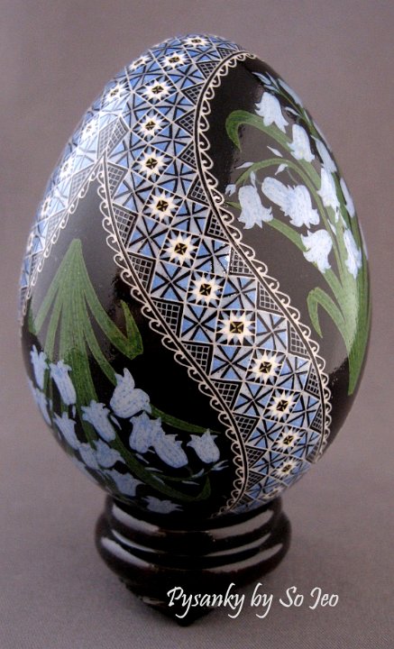 Bluebells Pysanky Ukrainian Easter Egg by So Jeo